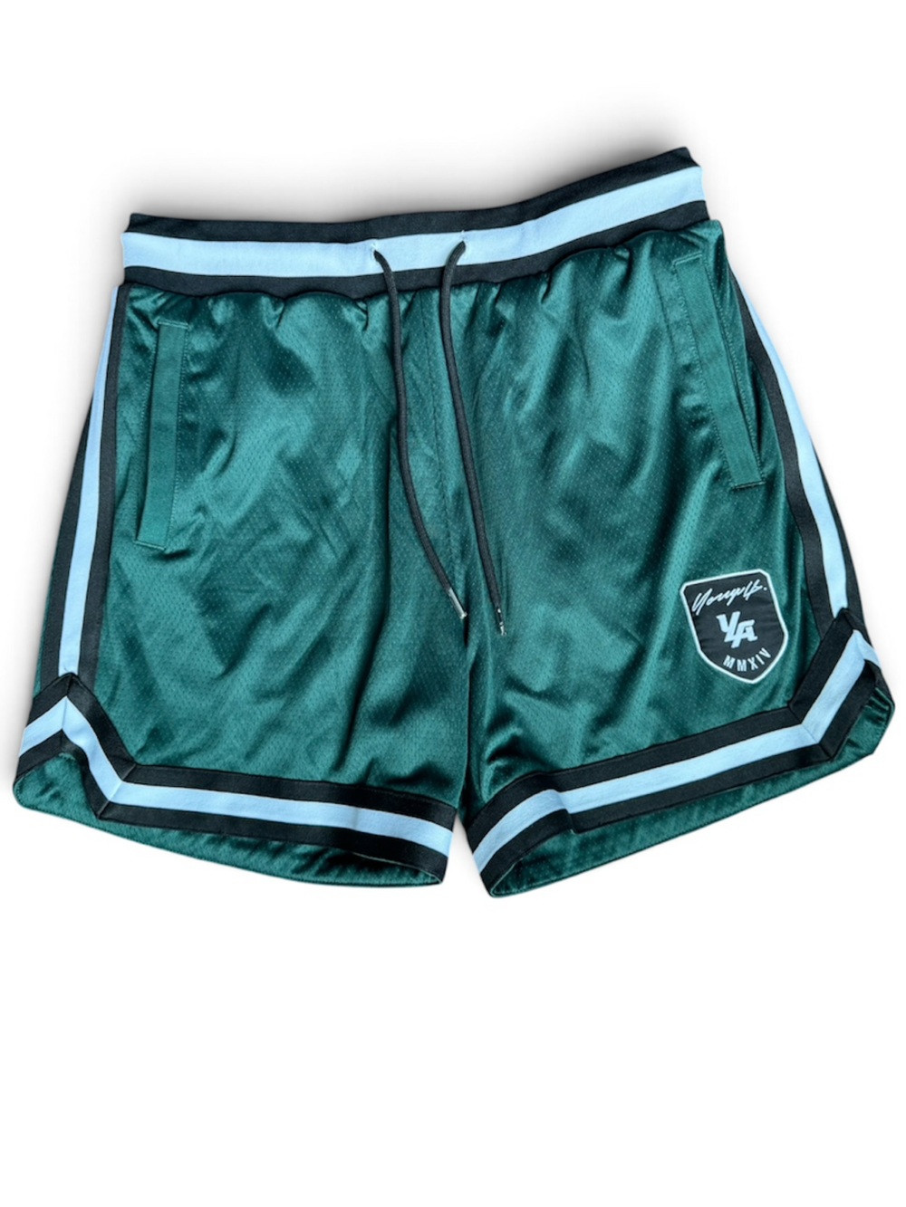 YOUNGLA Green Athletic Mesh Men’s Shorts